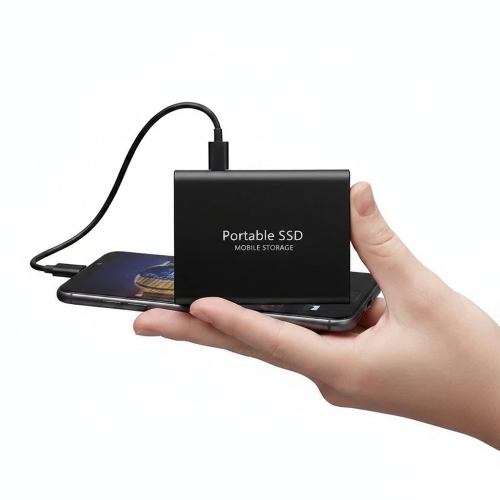 Luna | SSD Externo Portátil USB | Transferência Rápida, Compacto | Preto, Azul, Vermelho