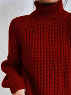 Perla | Camisola Feminina Gola Alta Canelada com Fenda Lateral