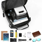 Mochila antifurto impermeável com porta USB e sleeve para portátil
