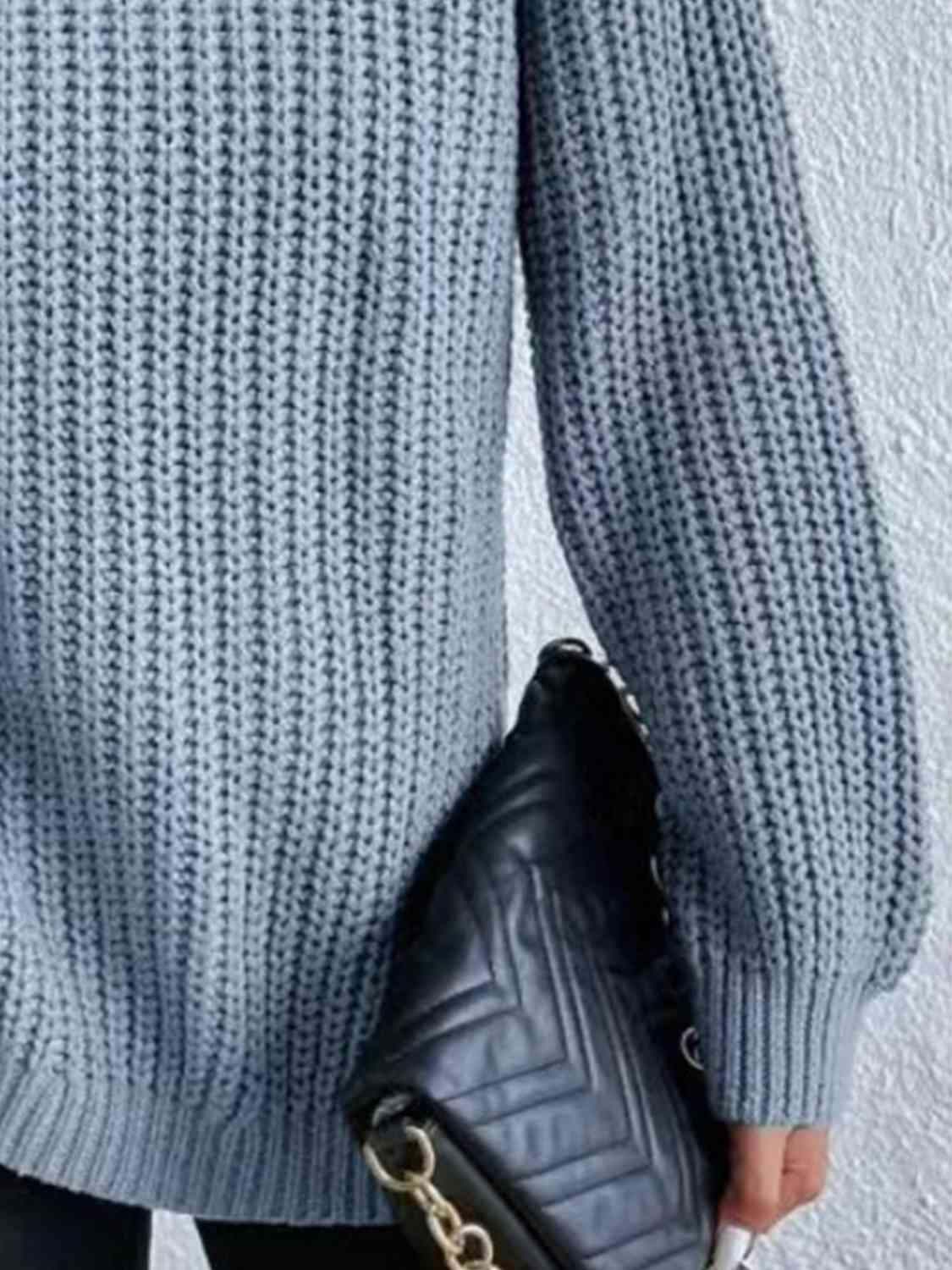 Perla | Camisola Feminina Gola Alta Canelada com Fenda Lateral