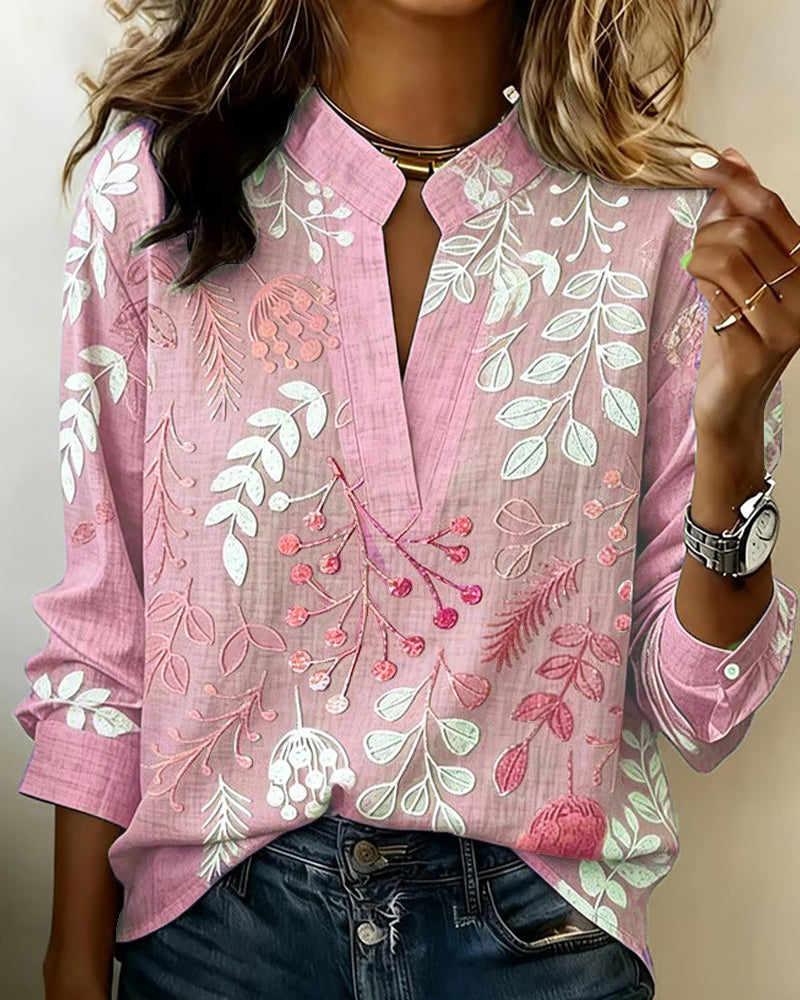 Juno | Blusa Feminina Floral Decote V