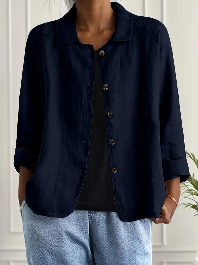 Cardigan Feminino | Algodão e Linho, Tecido Leve | Estilo Camisa, Casual Chic
