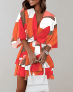 Anouk | Vestido Feminino Midi Decote V Manga Morcego