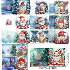 Lyra | Cartões de Natal DIY 5D Diamond Painting | 12 Unidades com Envelopes | Pintura de Diamante