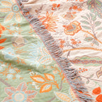 Bexcellent | Manta de Algodão Borla | Estilo Boémio, Padrão Floral | 200x230 cm