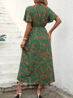 Vestido Envolvente Floral de Verão | Estampa Bohemia, Manga Curta