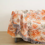 Bexcellent | Manta de Algodão Borla | Estilo Boémio, Padrão Floral | 200x230 cm