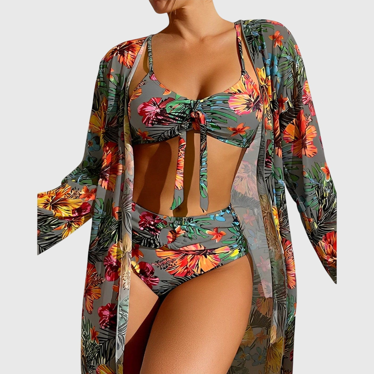 Biquíni Feminino | Estampa Tropical, Dois Volumes