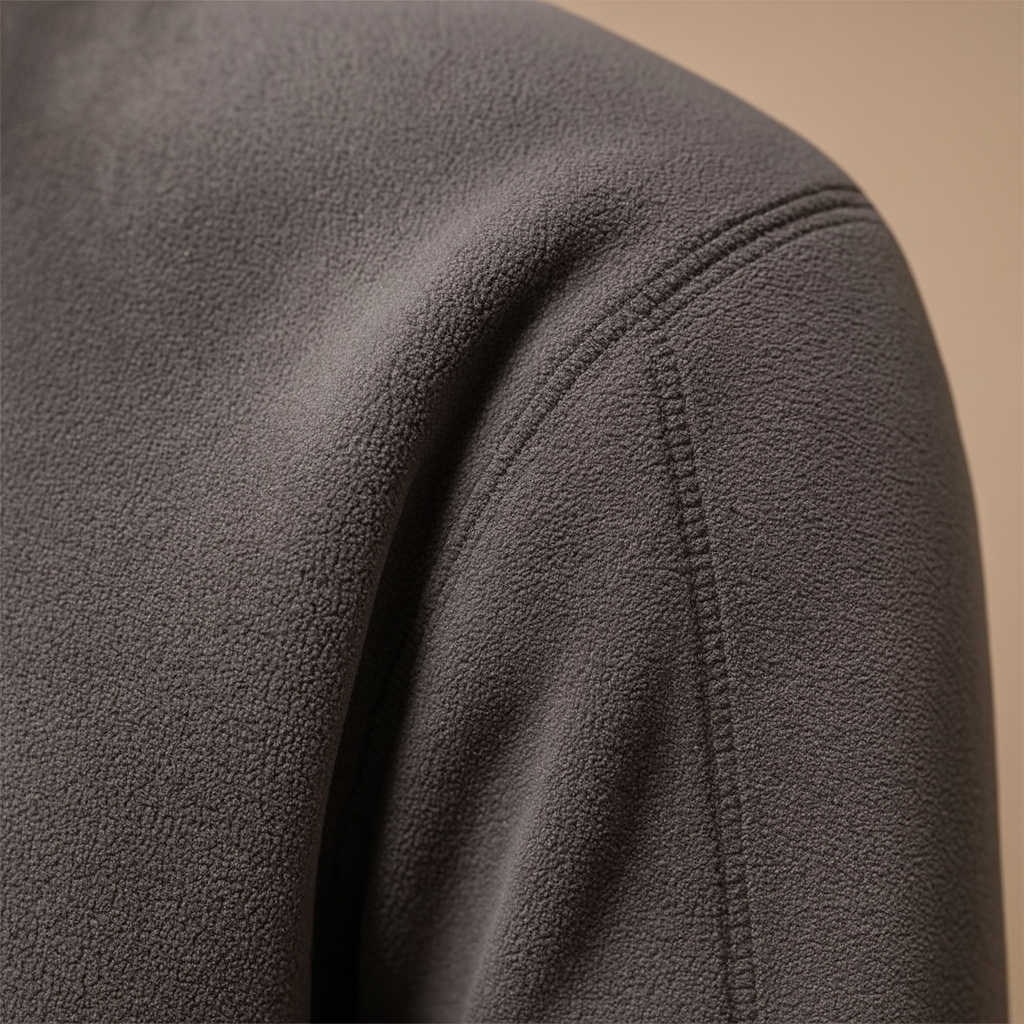 Anouk | Homem Fleece Pullover Meio Fecho