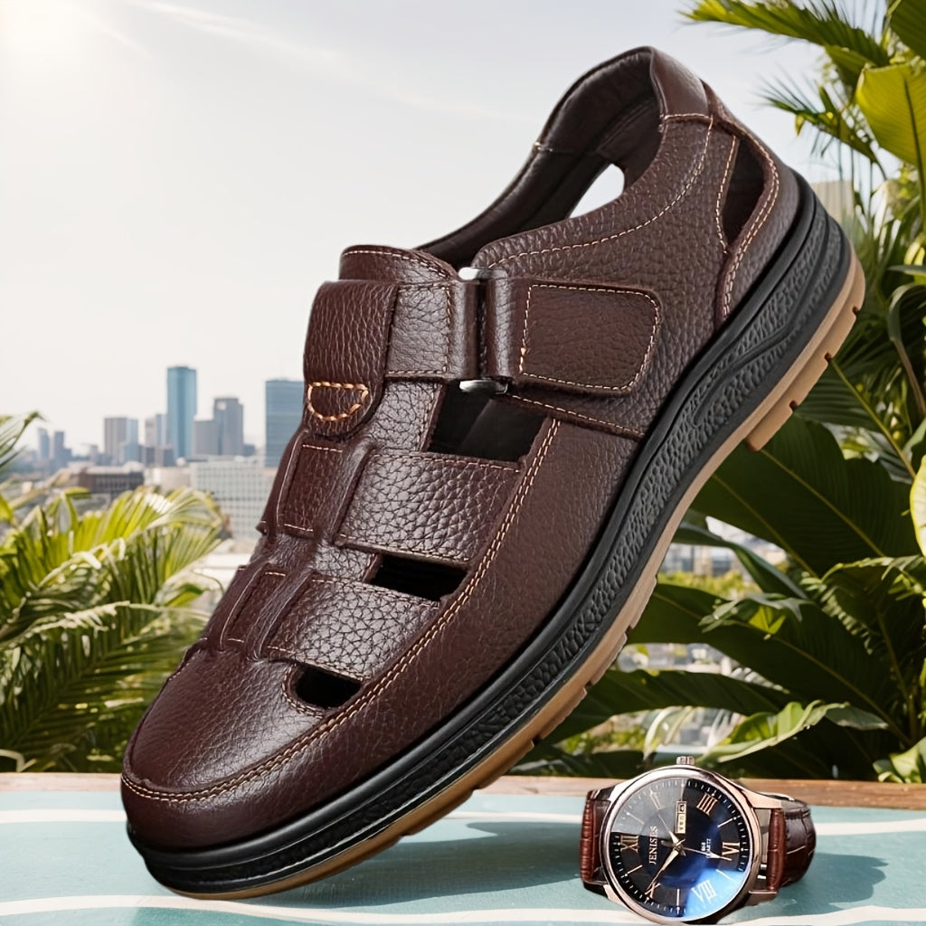Lyra | Sandálias de Couro Masculinas Slip On