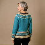Maren | Mulher Cardigan Islandês Vintage Tricotado à Mão