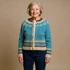 Maren | Mulher Cardigan Islandês Vintage Tricotado à Mão