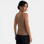 Una | Top Feminino Malha Halter Costas Cruzadas