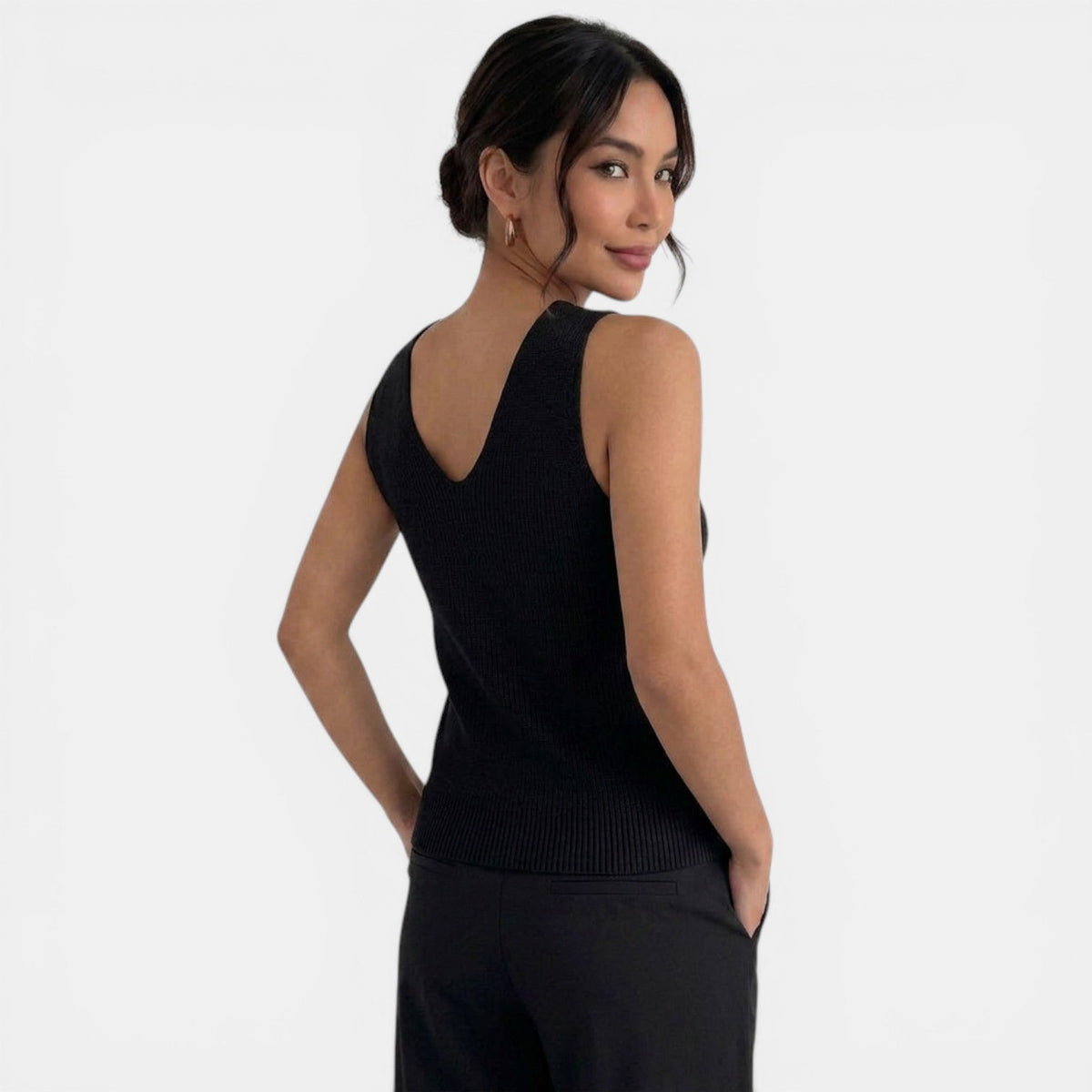 Una | Top Feminino Malha Halter Costas Cruzadas