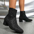 Halle | Mulheres Botins Glitter Salto
