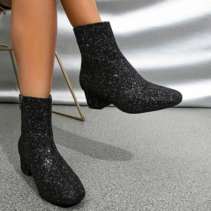 Halle | Mulheres Botins Glitter Salto