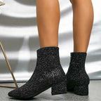 Halle | Mulheres Botins Glitter Salto