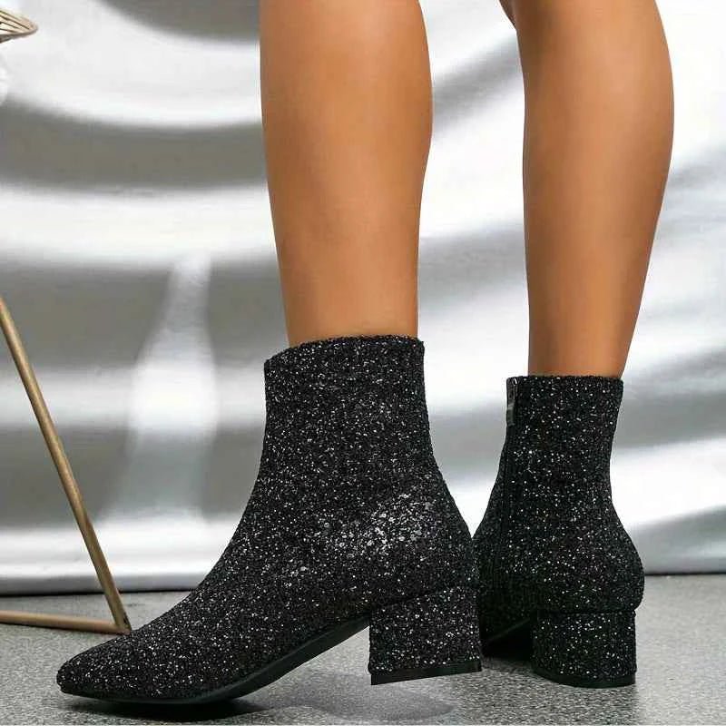 Halle | Mulheres Botins Glitter Salto