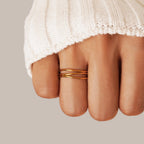 Nova | Anel Dourado Aço Inoxidável Banhado 18K