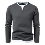 Honor | Homem Camisola Henley Manga Comprida Gola Dividida