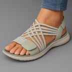 Sandálias Femininas com Velcro | Conforto Ajustável | Couro PU