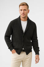 Honor | Homem Cardigan Tricot Gola Xaile com Botões