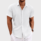 Homem Camisa Linho Manga Curta