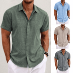 Homem Camisa Linho Manga Curta