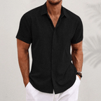 Homem Camisa Linho Manga Curta