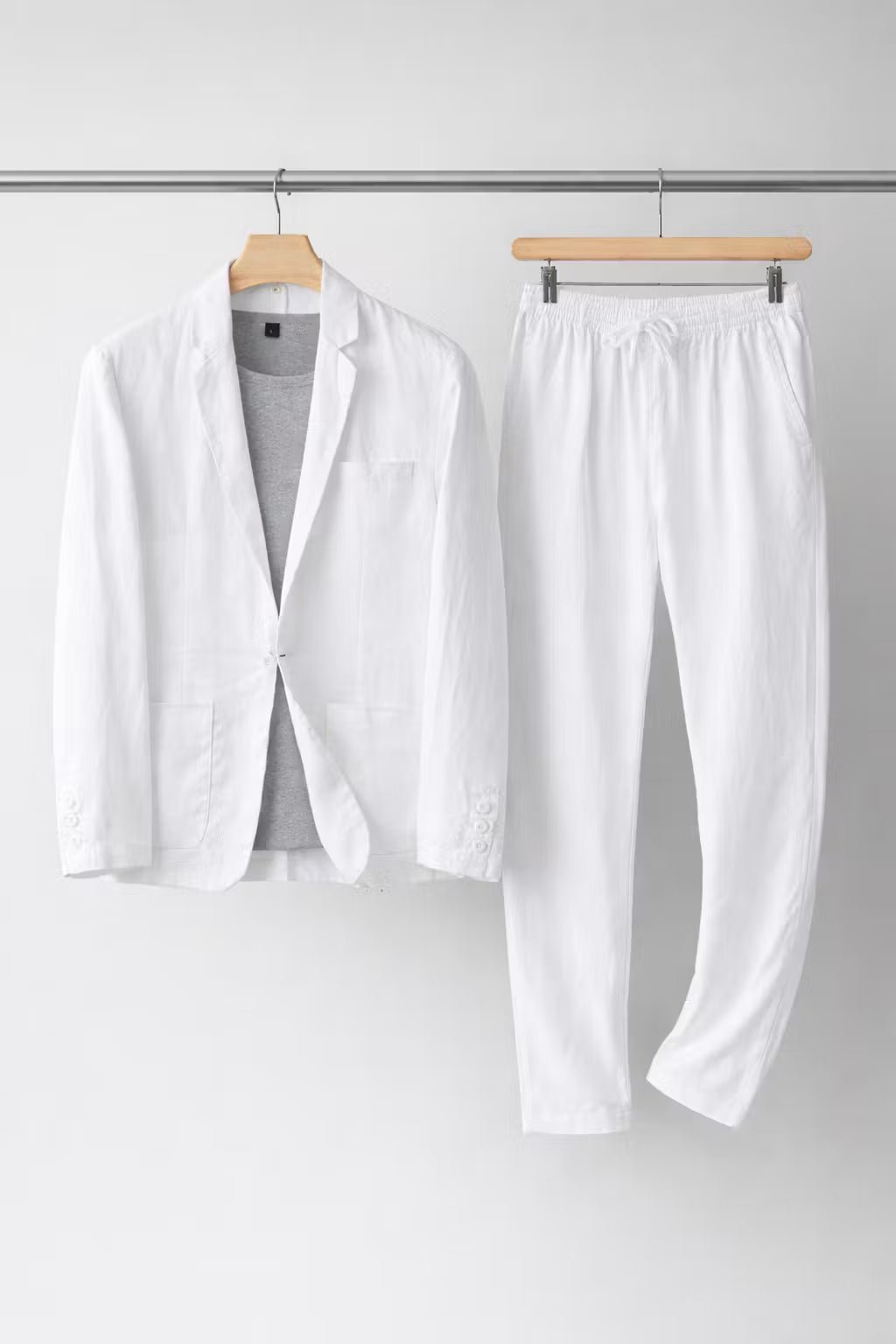Conjunto de Linho para Homem | Casaco e Calças, Ajuste Relaxado