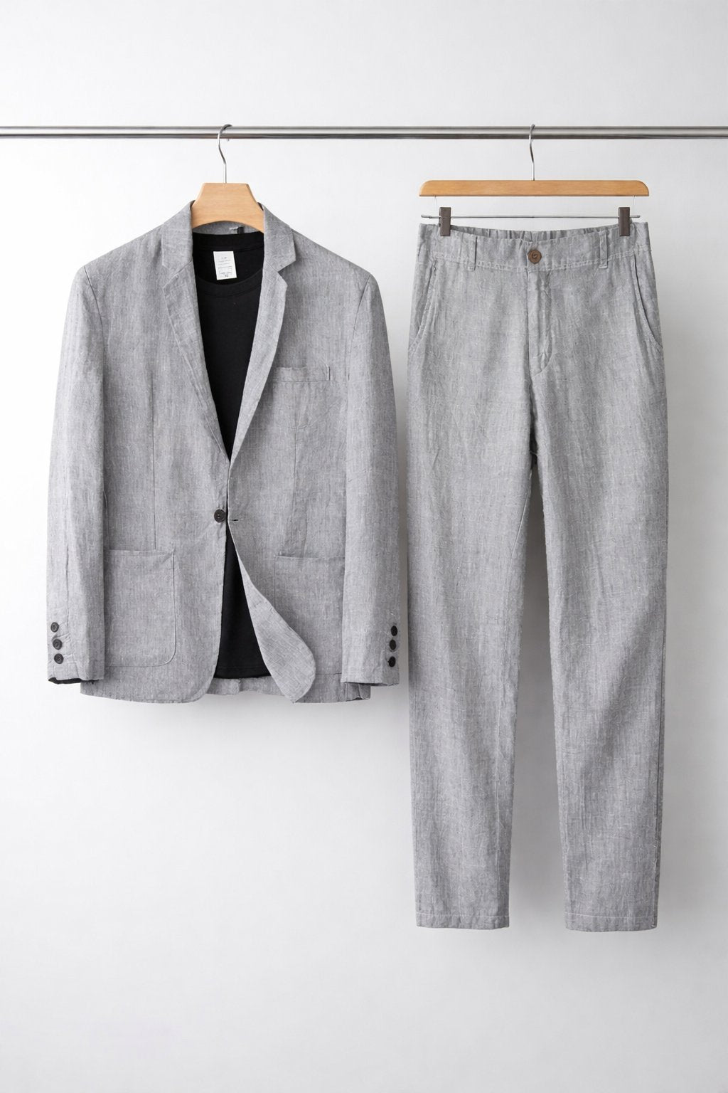 Conjunto de Linho para Homem | Casaco e Calças, Ajuste Relaxado