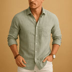 Iris | Camisa Masculina Manga Longa Gola Polo
