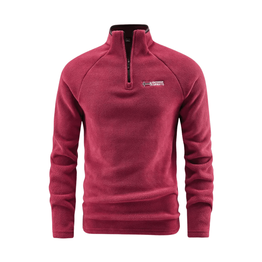 Lena | Homem Fleece Térmico Meio Fecho Casaco Regular Fit