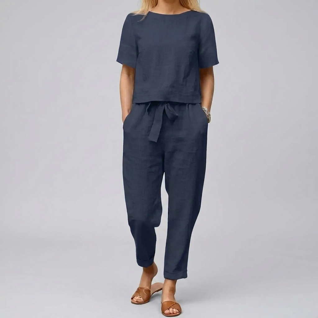Jade | Conjunto Feminino 2 Peças Calça e Top Leve Verão