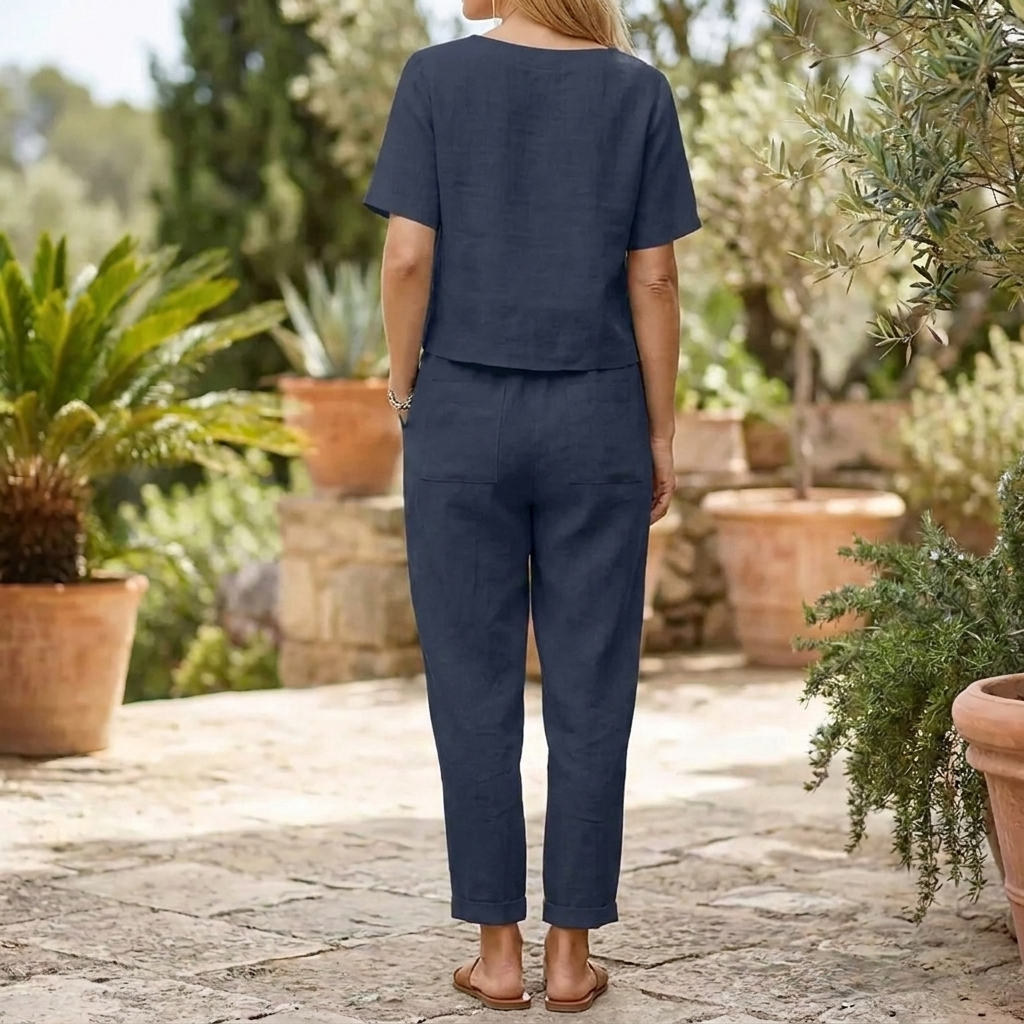 Jade | Conjunto Feminino 2 Peças Calça e Top Leve Verão