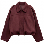 Jaqueta Bomber Cropped com Zíper