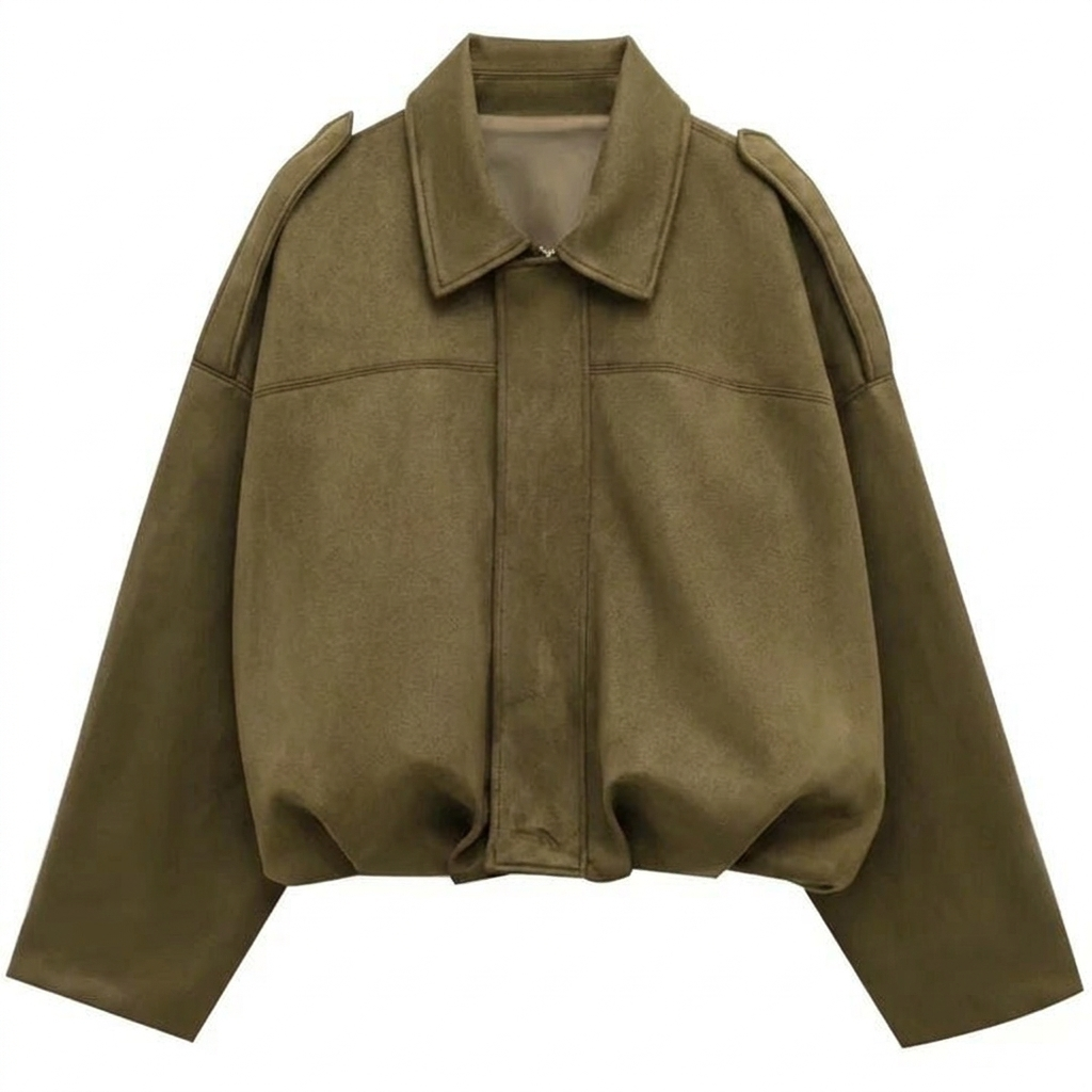 Jaqueta Bomber Cropped com Zíper