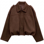 Xanthe | Mulher Bomber Cropped com Fecho de Correr