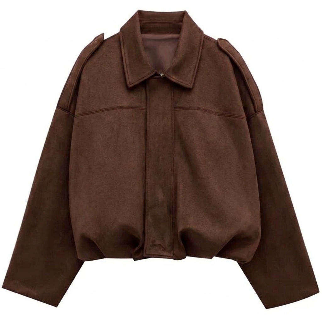 Jaqueta Bomber Cropped com Zíper