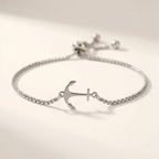 Wren | Pulseira Aço Inoxidável Elo Âncora Náutica