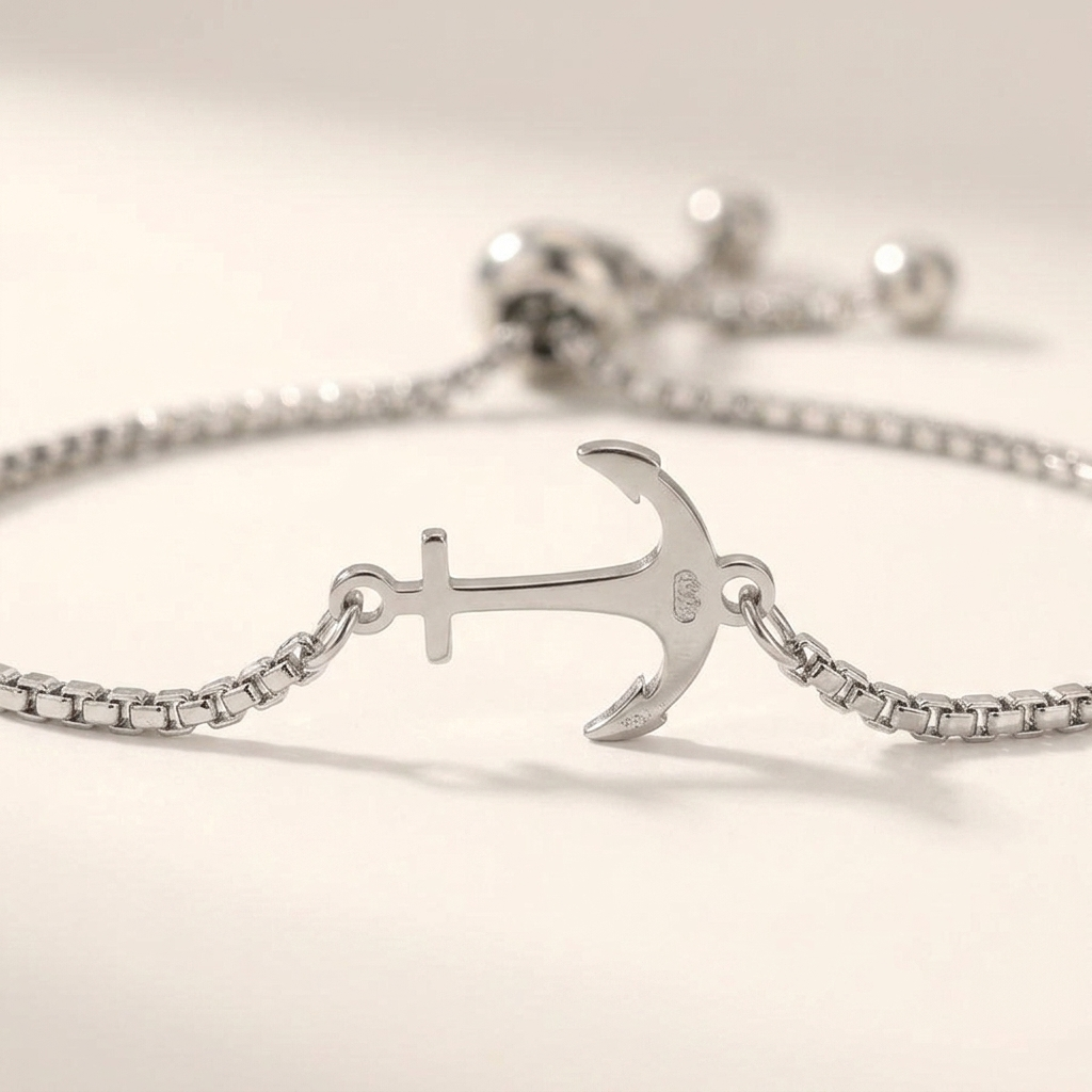 Wren | Pulseira Aço Inoxidável Elo Âncora Náutica