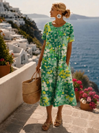 Vestido Midi Floral | Leve e Respirável | Verão