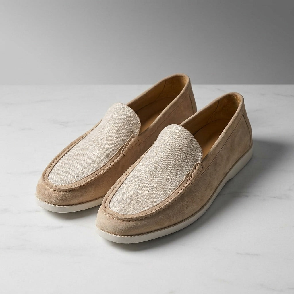 Embla | Mocassins Camurça Costura Manual Palmilha Acolchoada