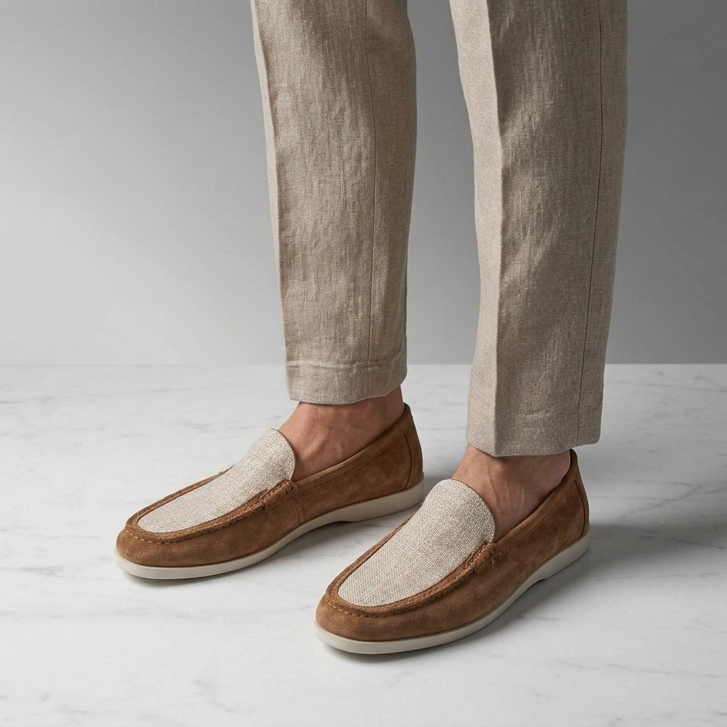 Embla | Mocassins Camurça Costura Manual Palmilha Acolchoada