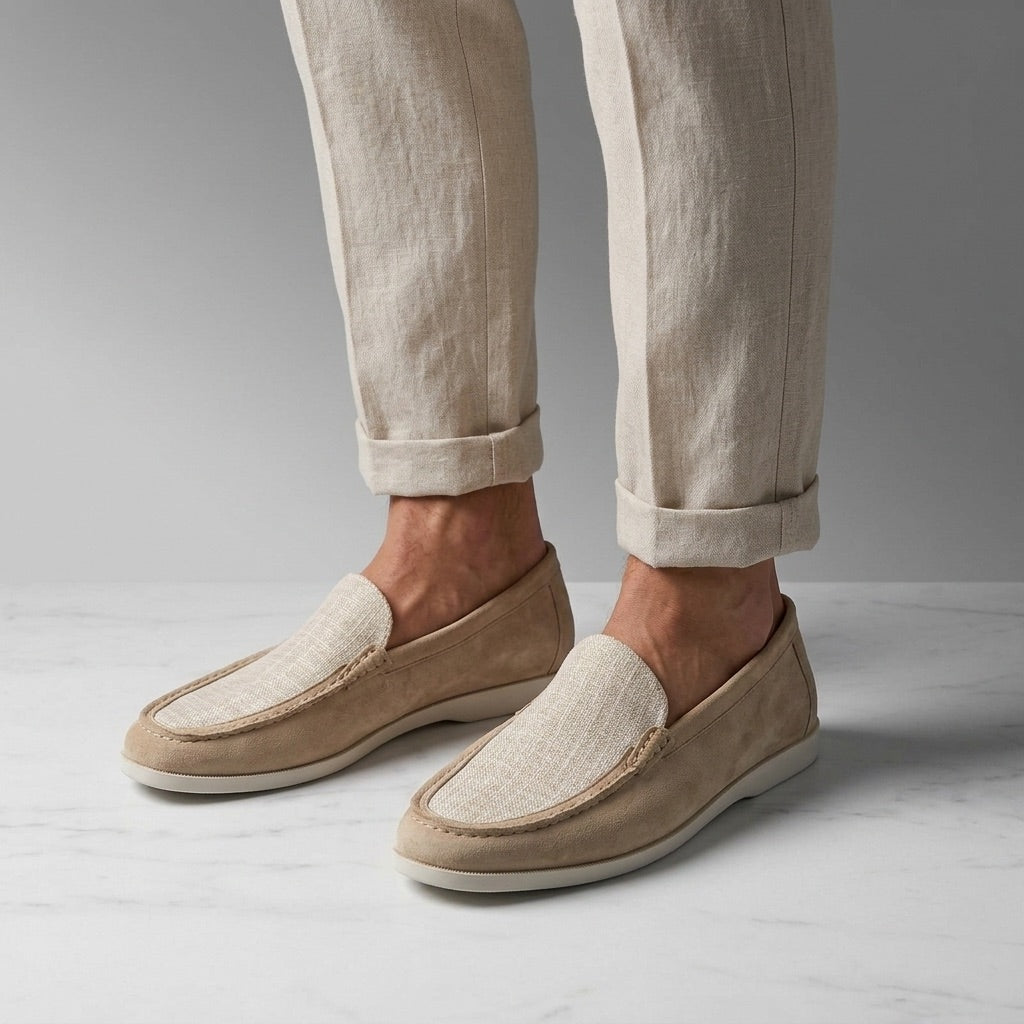 Embla | Mocassins Camurça Costura Manual Palmilha Acolchoada