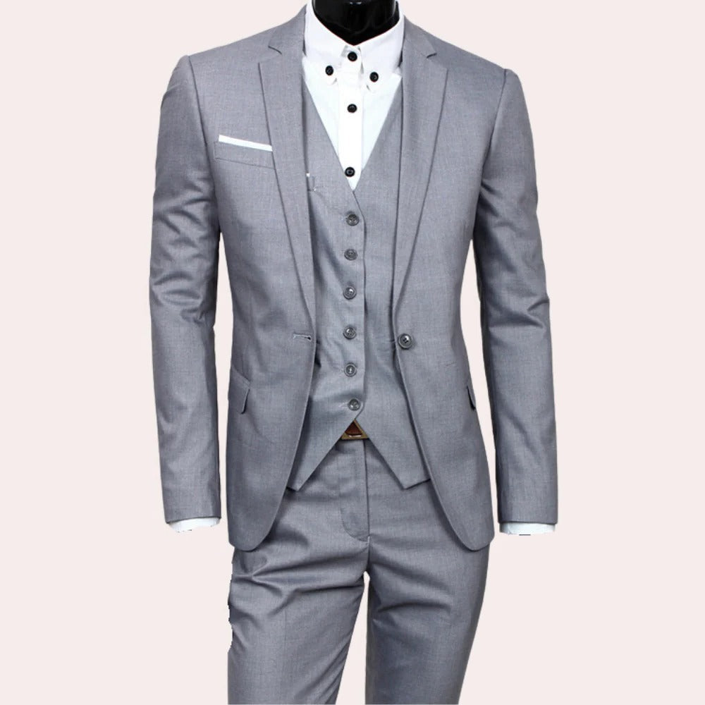 Zelda | Fato Masculino de 3 Peças | Slim Fit, Elegante | Casamento, Negócios