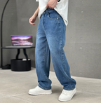 Aria | Calças Jeans Masculinas Perna Reta Algodão