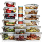 Veda | Conjunto de Recipientes Alimentares | 35 Peças com Tampas Herméticas | Organização e Porcionamento