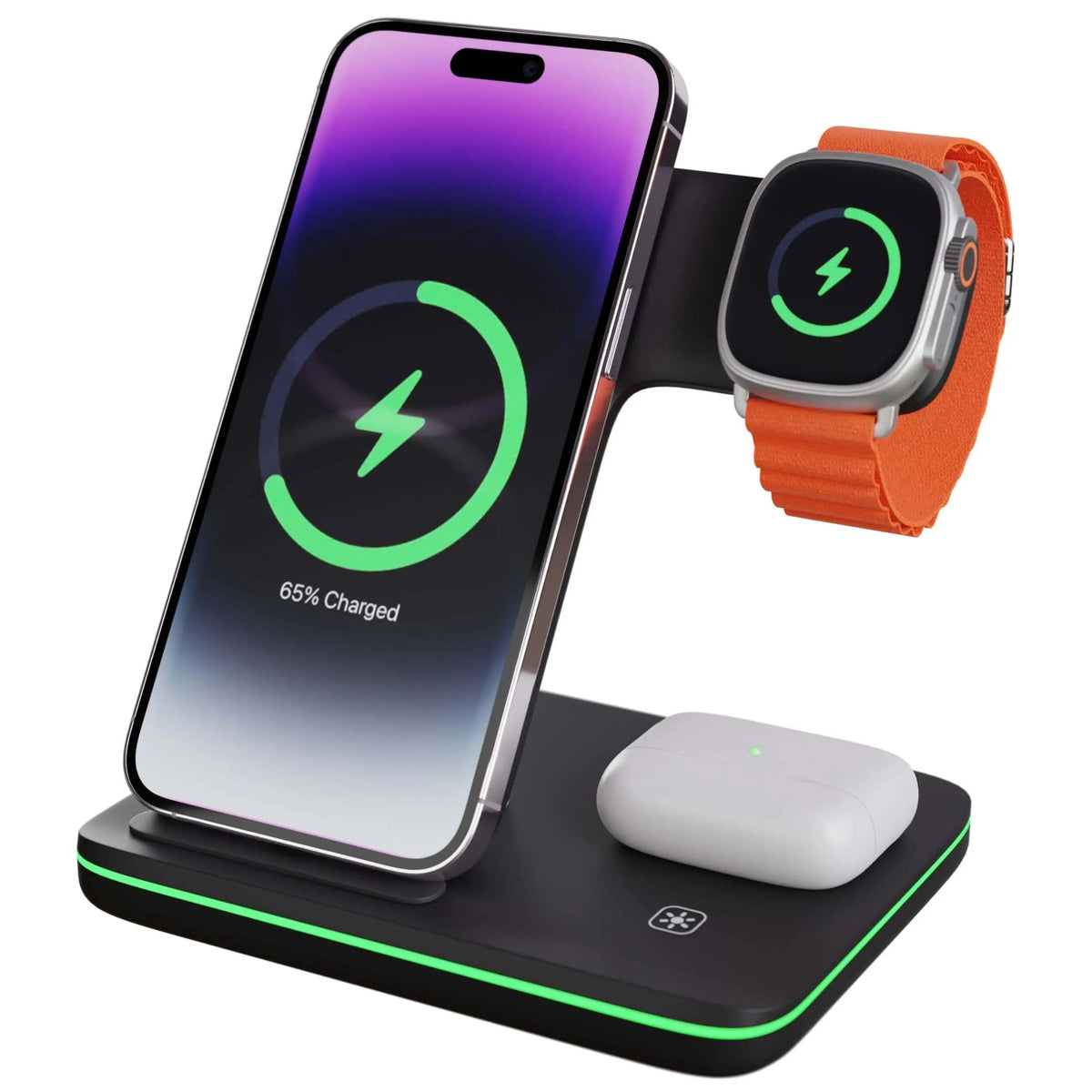 Neela | Base de Carregamento 3 em 1 Apple | iPhone, Watch e AirPods | Sem Fios