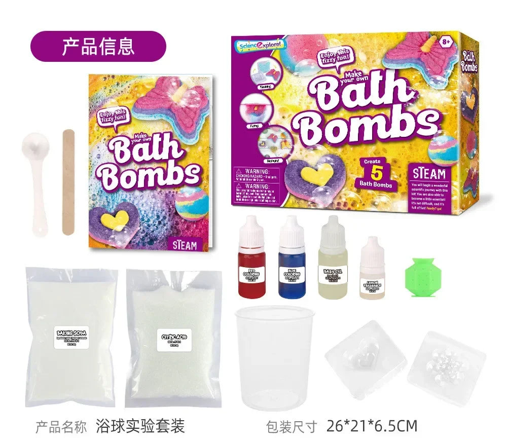 Sabine | Kit DIY Bombas de Banho | Coloridas & Educativas | Crianças a Partir de 6 Anos